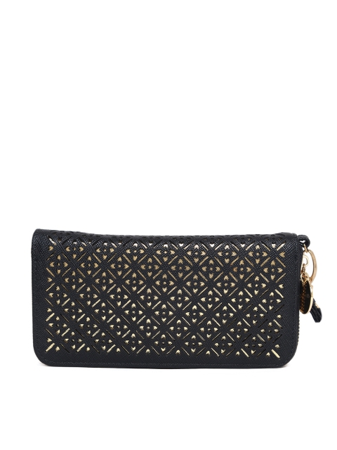 

Lino Perros Women Black Solid Zip Around Wallet with Wrist Loop