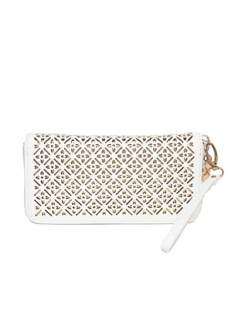 

Lino Perros Women White Cut-Out Zip Around Wallet