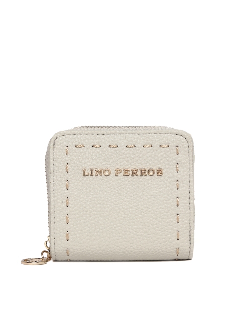 

Lino Perros Women Beige Solid Two Fold Wallet
