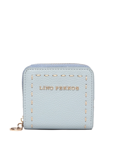 

Lino Perros Women Blue Solid Two Fold Wallet