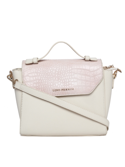 

Lino Perros Beige Solid Satchel with Sling Strap