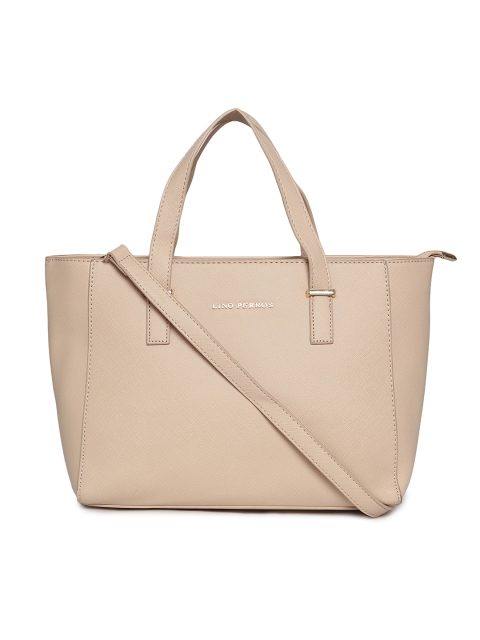 

Lino Perros Beige Solid Handheld Bag with Sling Strap