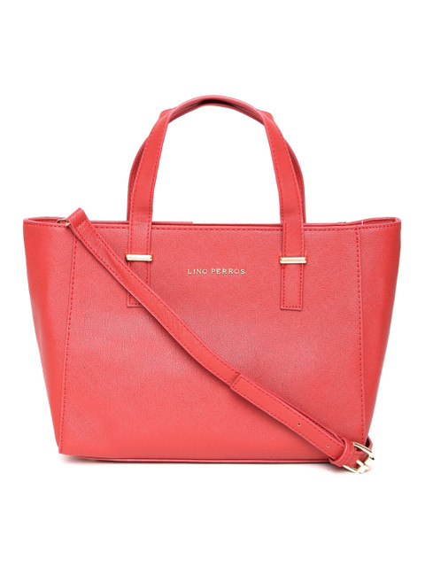 

Lino Perros Red Solid Handheld Bag with Sling Strap