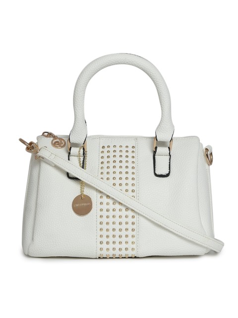 

Lino Perros White Solid Handheld Bag with Sling Strap
