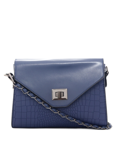 

Lino Perros Blue Croc-Textured Sling Bag