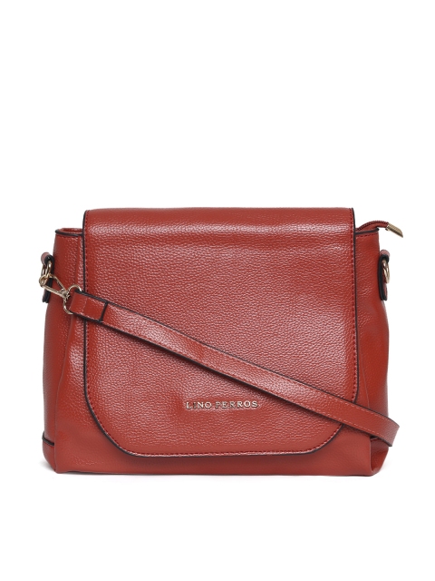 

Lino Perros Brick Red Solid Sling Bag