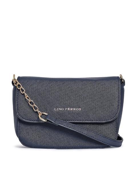 

Lino Perros Navy Blue Solid Sling Bag