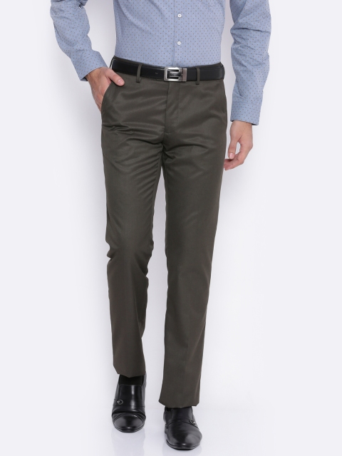 

Van Heusen Men Brown Slim Fit Solid Formal Trousers