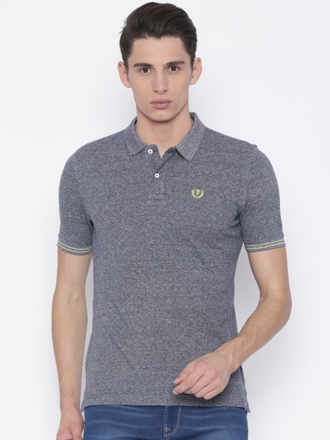 

Van Heusen Sport Men Navy Blue Solid Polo Collar T-shirt