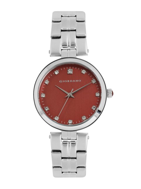 

GIORDANO Women Burgundy Embellished Analogue Watch A2044-11