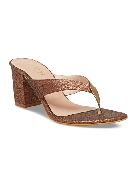

Wet Blue Women Copper-Toned Solid Sandals