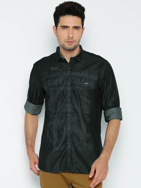 

V Dot by Van Heusen Men Black Regular Fit Printed Casual Shirt