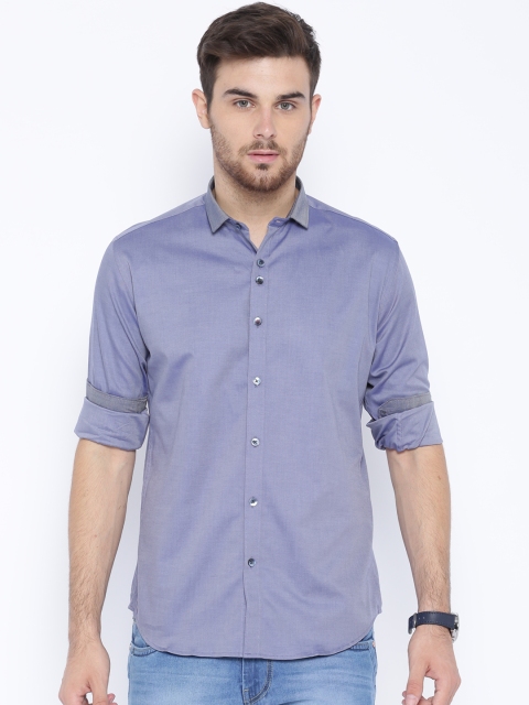 

V Dot by Van Heusen Blue Slim Fit Smart Casual Shirt