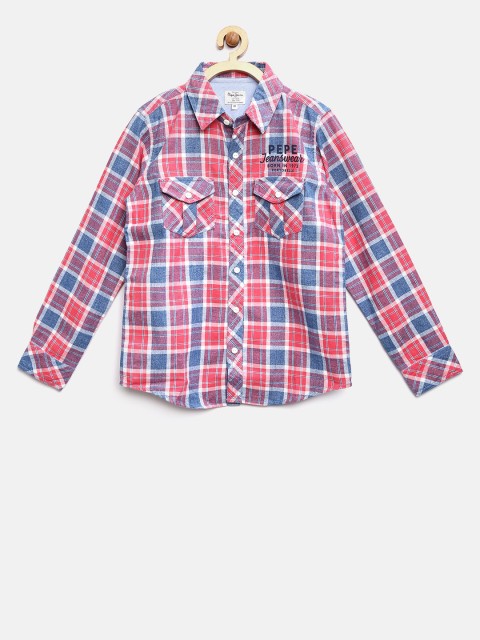 

Pepe Jeans Boys Red & Blue Checked Casual Shirt