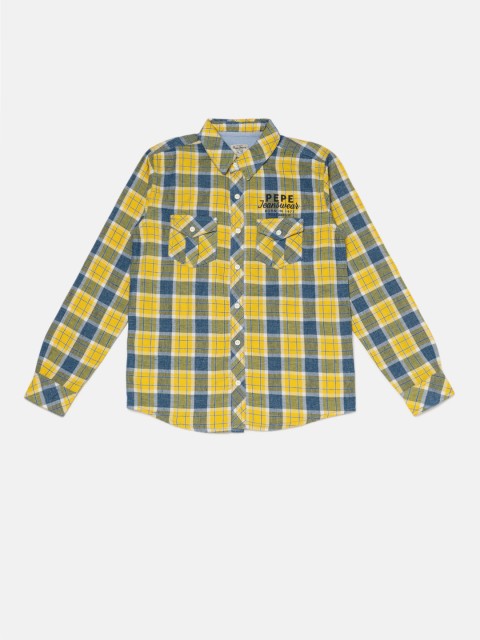 

Pepe Jeans Boys Yellow & Blue Liftin BZ LS J Checked Casual Shirt