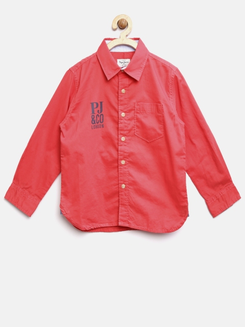 

Pepe Jeans Boys Red Printed Casual Shirt
