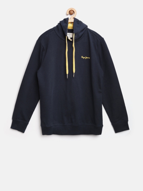 

Pepe Jeans Boys Navy Blue Solid Hooded Sweatshirt