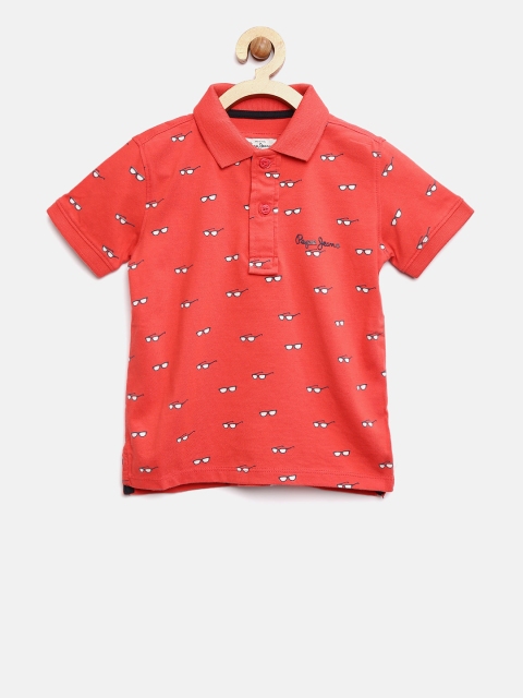

Pepe Jeans Boys Red Printed Polo T-shirt