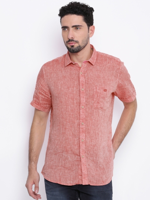 

Van Heusen Sport Men Coral Self-Design Casual Shirt