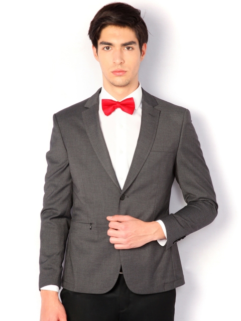 

V Dot Grey Super Slim Fit Single-Breasted Formal Blazer