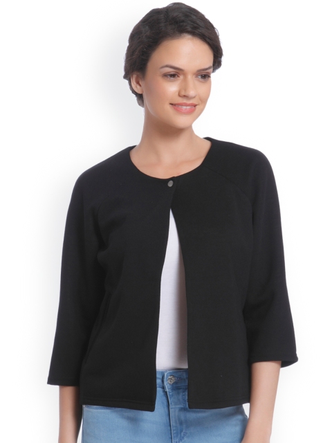 

ONLY Black Solid Button Shrug