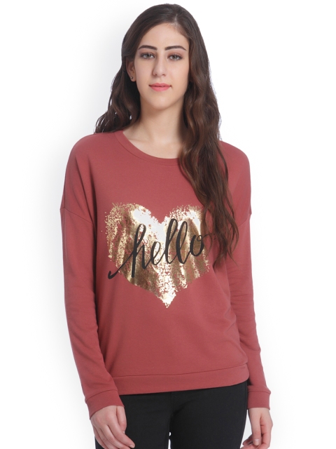 

ONLY Women Rust Printed Pullover Sweater