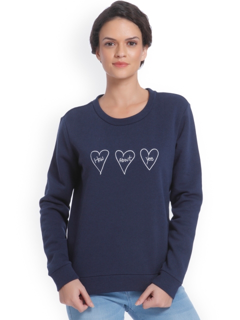 

ONLY Women Navy Solid Sweatshirt, Navy blue