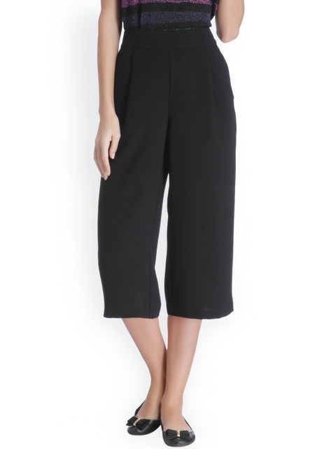 

ONLY Women Black Regular Fit Solid Culottes