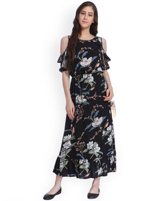 

ONLY Women Black Floral Print Maxi Dress