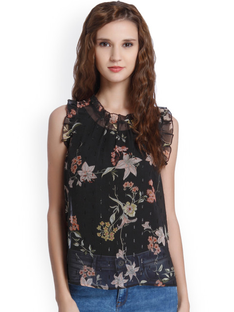 

ONLY Women Black Printed Top