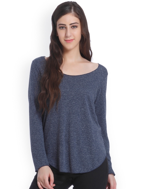

ONLY Women Navy Solid Top, Navy blue