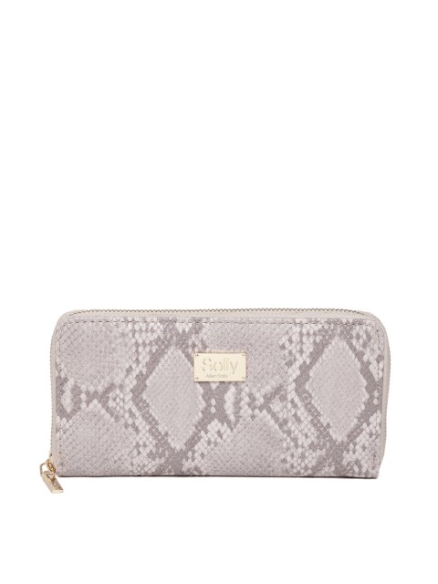 

Allen Solly Women Grey Snakeskin-Textured Zip-Around Wallet