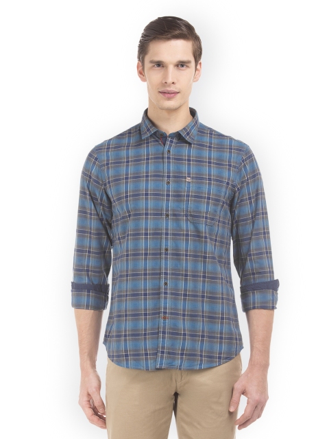 

Arrow Blue Jean Co. Men Blue Slim Fit Checked Casual Shirt