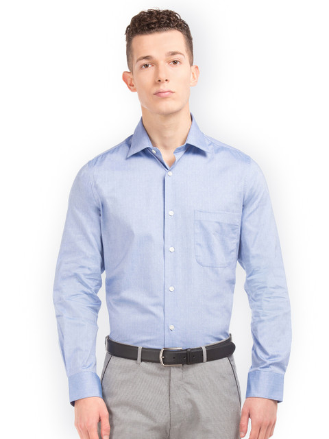 

Arrow Men Blue Regular Fit Self Design Formal Shirt