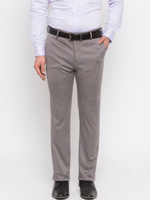 

Arrow Men Grey Regular Fit Solid Regular Trousers