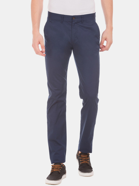 

Arrow Sport Men Navy Chrysler Tapered Fit Solid Chinos, Navy blue