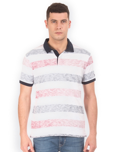 

Arrow Sport Men White Striped Polo T-shirt