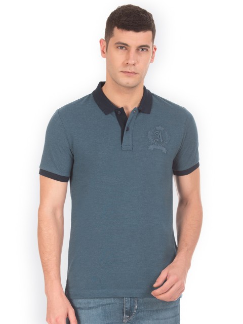 

Arrow Sport Men Blue Solid Polo T-shirt