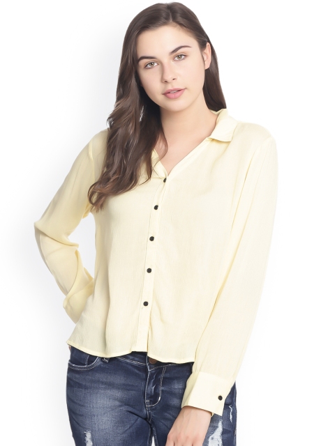 

MIWAY Women Yellow Slim Fit Solid Casual Shirt