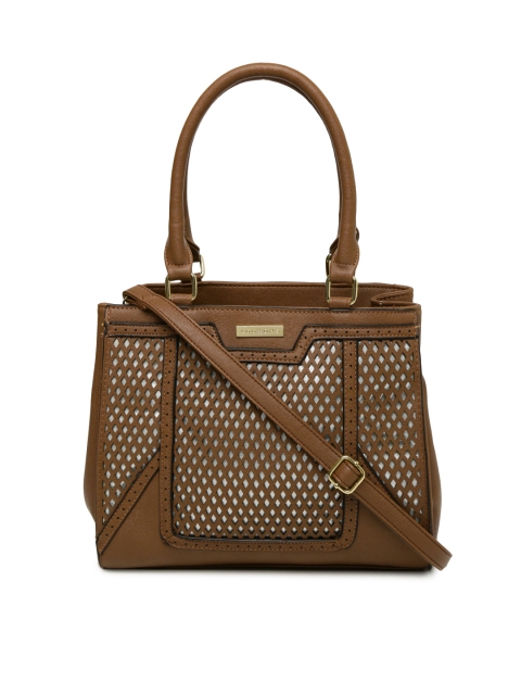 

Addons Tan Brown Handheld Bag with Laser Cut