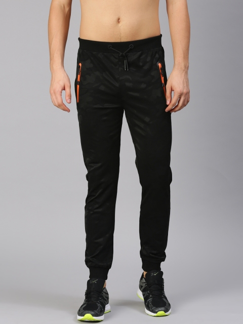 

HRX by Hrithik Roshan Black Self-Design Joggers