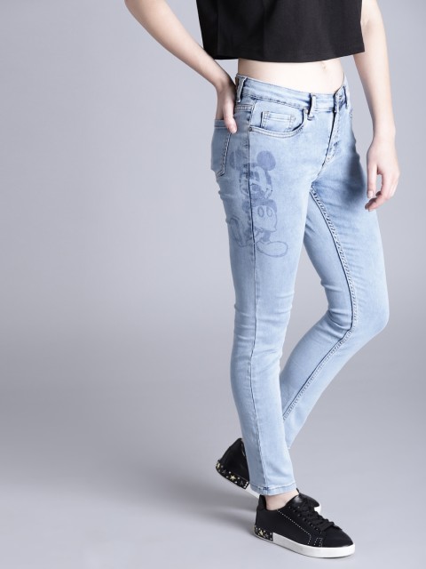 

Kook N Keech Disney Women Blue Skinny Fit Mid-Rise Clean Look Stretchable Jeans