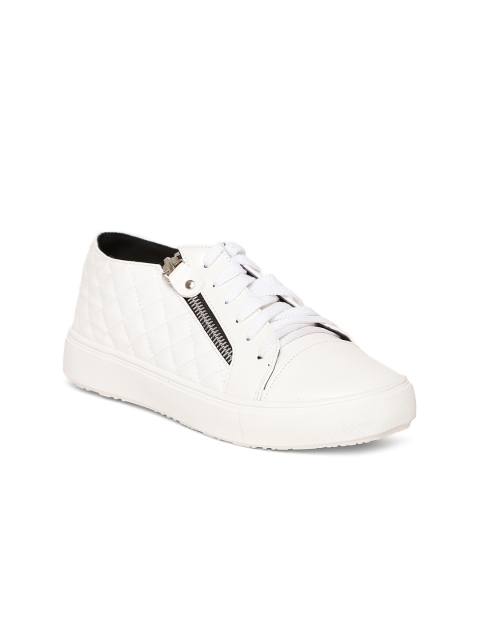 

red pout Women White Quilted Sneakers