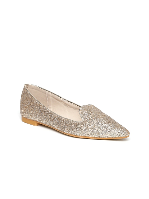 

red pout Women Gold-Toned Shimmer Ballerinas
