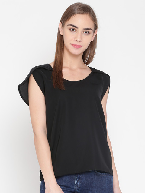 

United Colors of Benetton Women Black Solid Top