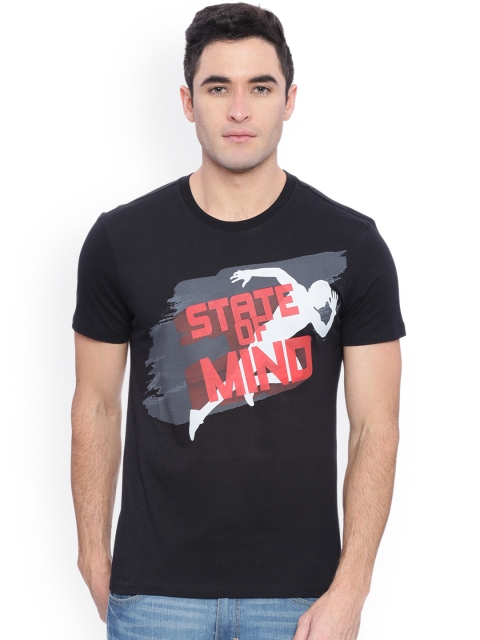 

Wolfpack Men Black Printed Round Neck T-shirt