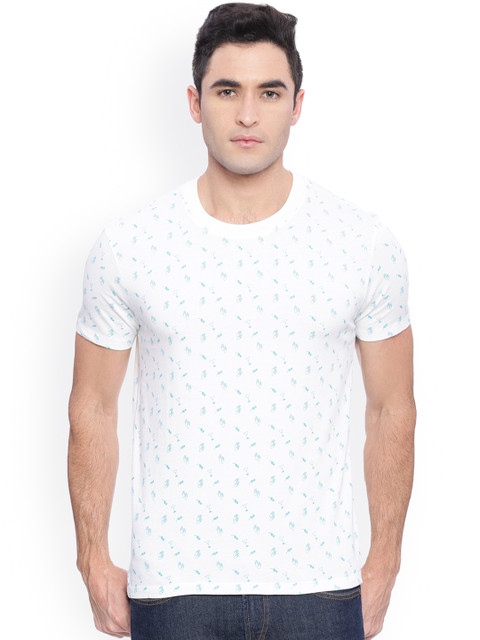 

Wolfpack Men White Printed Round Neck T-shirt