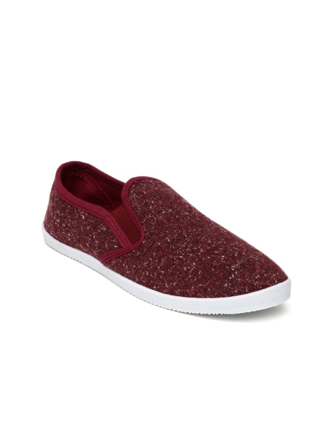 

People Women Maroon Slip-On Sneakers
