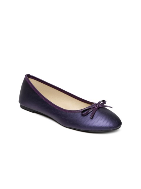 

People Women Purple Textured Ballerinas
