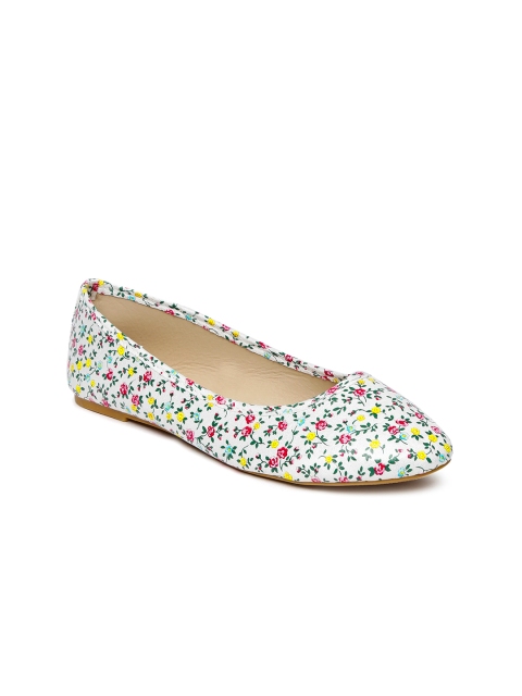 

People Women White Printed Synthetic Ballerinas